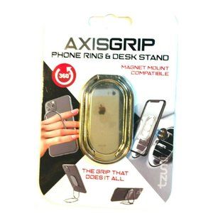 AXIS GRIP Phone Ring and Desk Stand SILVER 360 Degree Adhesive Mount PA014